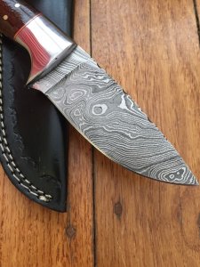 SOSDF Knife: 200 Layer Damascus Rosewood Handled Skinning Knife