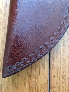 Knife Sheath: Brown Leather Sheath with Thong - 10 inches