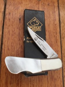 Puma Knife: Puma 2004 German Micro Folding Knife with Mother of Pearl Handle