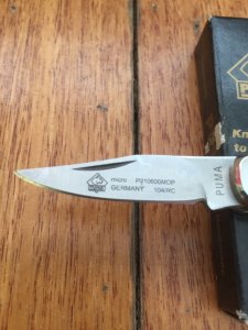 Puma Knife: Puma 2004 German Micro Folding Knife with Mother of Pearl Handle