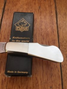 Puma Knife: Puma 2004 German Micro Folding Knife with Mother of Pearl Handle