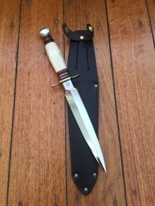 J. NOWILL & SONS SHEFFIELD ENGLISH DAGGER WITH STAG HANDLE