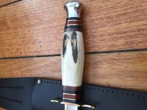 J. NOWILL & SONS SHEFFIELD ENGLISH DAGGER WITH STAG HANDLE