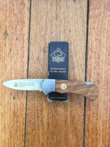 Puma Knife: Puma 4 Star Mini Folding Lock Knife with Olive Wood Handle