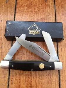Puma Knife: Puma Original Stockman Knife with Black Buffalo Horn Handle