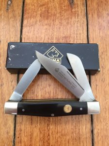 Puma Knife: Puma Original Stockman Knife with Black Buffalo Horn Handle
