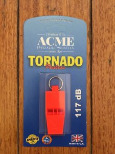 Whistle: Acme Whistle 636 Slim Line Pealess Tornado in Blaze Orange