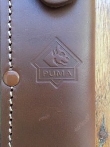 Puma Knife: Puma Circa 2000 Bowie II Special Edition Handmade Knife with Stag Antler Handle & Tan Sheath