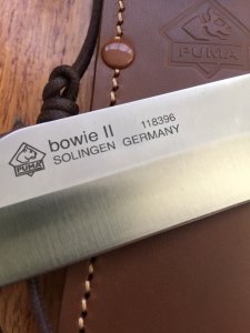 Puma Knife: Puma Circa 2000 Bowie II Special Edition Handmade Knife with Stag Antler Handle & Tan Sheath