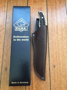 Puma Knife: Puma Hunters Companion with Stag Handle leather sheath Latest Model