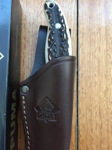 Puma Knife: Puma Hunters Companion with Stag Handle leather sheath Latest Model