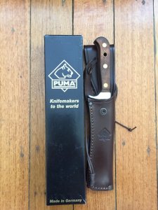 Puma Knife: Puma  Current Model Automesser Plumwood Handle White Hunter Knife