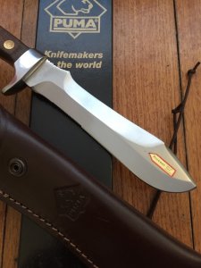 Puma Knife: Puma  Current Model Automesser Plumwood Handle White Hunter Knife