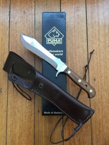 Puma Knife: Puma  Current Model Automesser Plumwood Handle White Hunter Knife