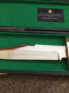 Holland & Holland Rare English Bowie knife in Display Box