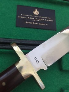 Holland & Holland Rare English Bowie knife in Display Box