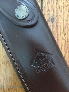 Puma Knife Sheath: Puma Brown Leather Wildtöter model Knife Sheath