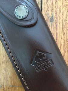 Puma Knife Sheath: Puma Brown Leather Rüdemann 40 model Knife Sheath