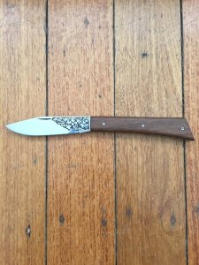 Kizlyar Knife: Kizlyar Ornate Half Pattern Blade Folding Knife