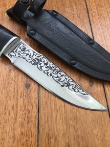 Kizlyar Knife: Kizlyar SH5 Beautiful crafted Russian Patterned Hand Made Knife #6161