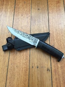 Kizlyar Knife: Kizlyar SH5 Beautiful Crafted Russian Plain Blade Hand Made Knife #1114