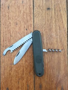 P.Beretta Folding Pen Knife with Saw Blade and Cork Screw.