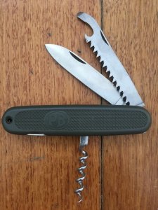 P.Beretta Folding Pen Knife with Saw Blade and Cork Screw.