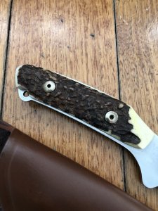 Puma Knife: Puma Buddy 2001 'Laser Cutout' with Stag Handle