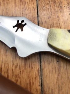 Puma Knife: Puma Buddy 2001 'Laser Cutout' with Stag Handle