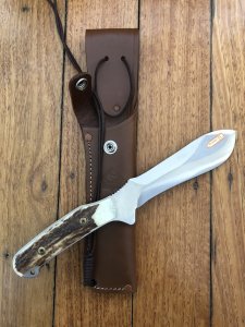 Puma Knife: Puma Rare Original 2001 New Hunter Model 118375 in original sheath #57102.