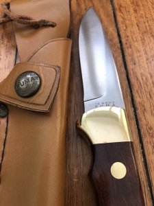 Puma Knife: Puma 1984-91 4 Star Fixed Blade Nicker Knife with Rosewood Handle