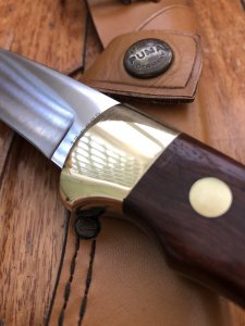 Puma Knife: Puma 1984-91 4 Star Fixed Blade Nicker Knife with Rosewood Handle