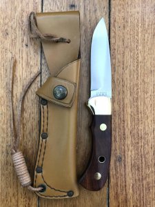 Puma Knife: Puma 1984-91 4 Star Fixed Blade Nicker Knife with Rosewood Handle