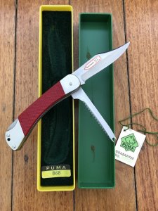 Puma Knife: Puma Rare 1988 model 230868 Angler Knife with original box and warranty