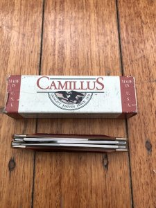 Camillus Premium Stockman 3 Blade Knife with Red bone Delrin Handle