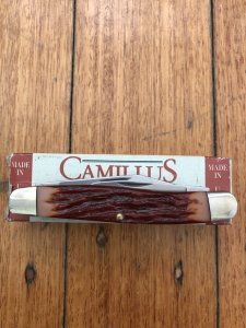 Camillus Premium Stockman 3 Blade Knife with Red bone Delrin Handle