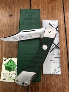 Puma Knife: Puma Rare 1993 Back Packer Folding Knife in original Green Box # 27391