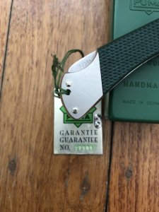 Puma Knife: Puma Rare 1993 Back Packer Folding Knife in original Green Box # 27391