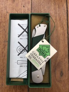 Puma Knife: Puma Rare 1993 Back Packer Folding Knife in original Green Box # 27391