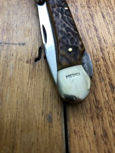 Puma Knife: Puma Vintage 1985 Large Medici Lock back Knife with Stag Handle