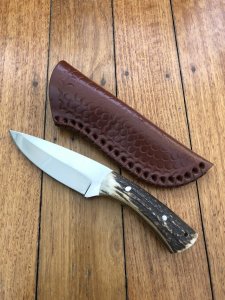 Custom Handmade Satin Stainless Steel Bladed Hunting Knife From USA with ELK Deer Handle