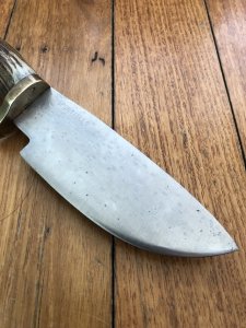 Custom USA Hand Made Sportello Broad Blade Knife with Elk Handle