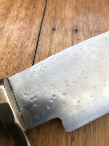 Custom USA Hand Made Sportello Broad Blade Knife with Elk Handle