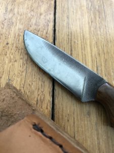Handmade Skinner from Queensland with Carbon File Blade & Wilga Heart Wood handle