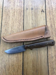 Handmade Skinner from Queensland with Carbon File Blade & Wilga Heart Wood handle
