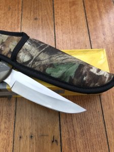 Buck Knife: Buck Mentor Fixed Blade Knife with Camo Handle & Camo Sheath