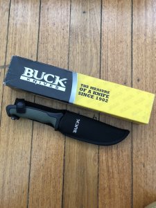 Buck Knife: Buck Short Tactical Nighthawk part serrated with Black/Green Handle