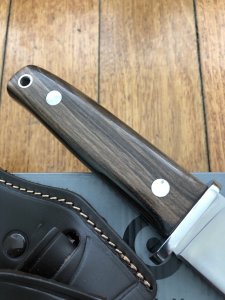 Azero Knives: Hunting knife with Ebony Wood Handle & Leather Sheath