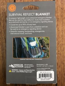 UST Emergency Silver Survival Blanket