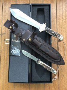 Puma Knife: Puma Vintage 1985/6 Waidbesteck Set (Waidblatt and Nicker) twin knife set